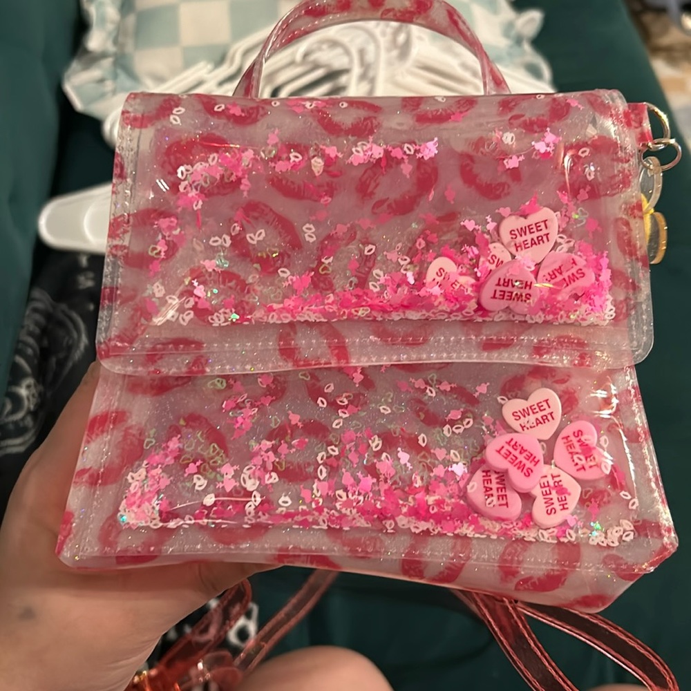 Trandparent valentine shakey bag/backpack
